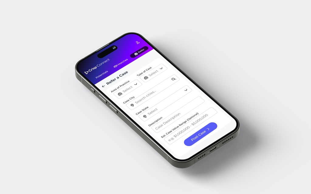Crisp Connect Phone App - Refer a Case