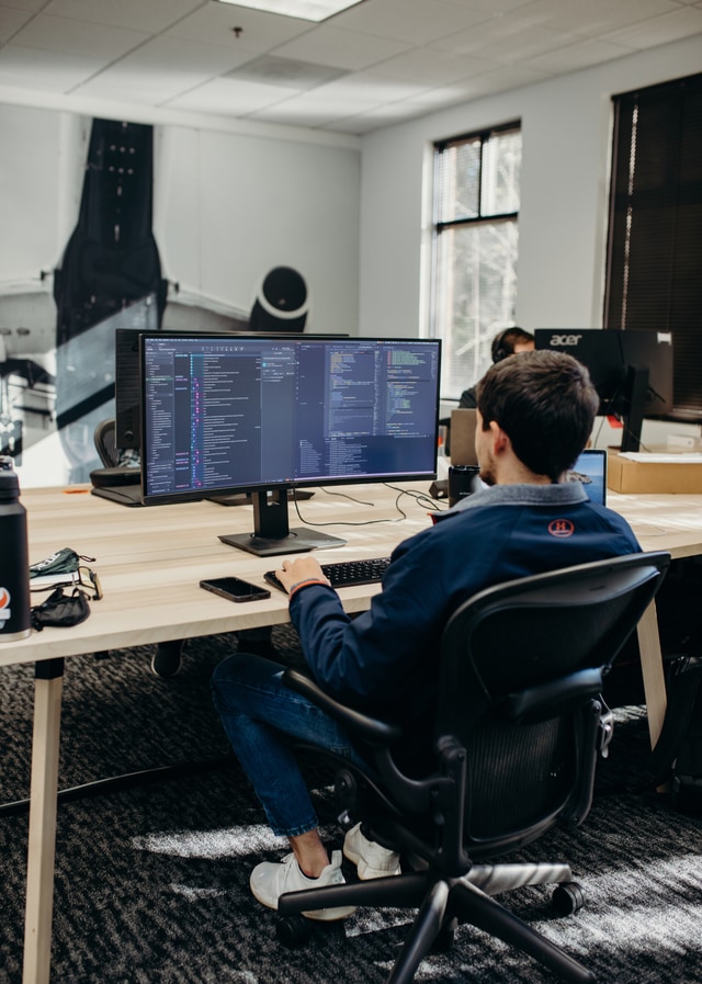 Engineer working at desk