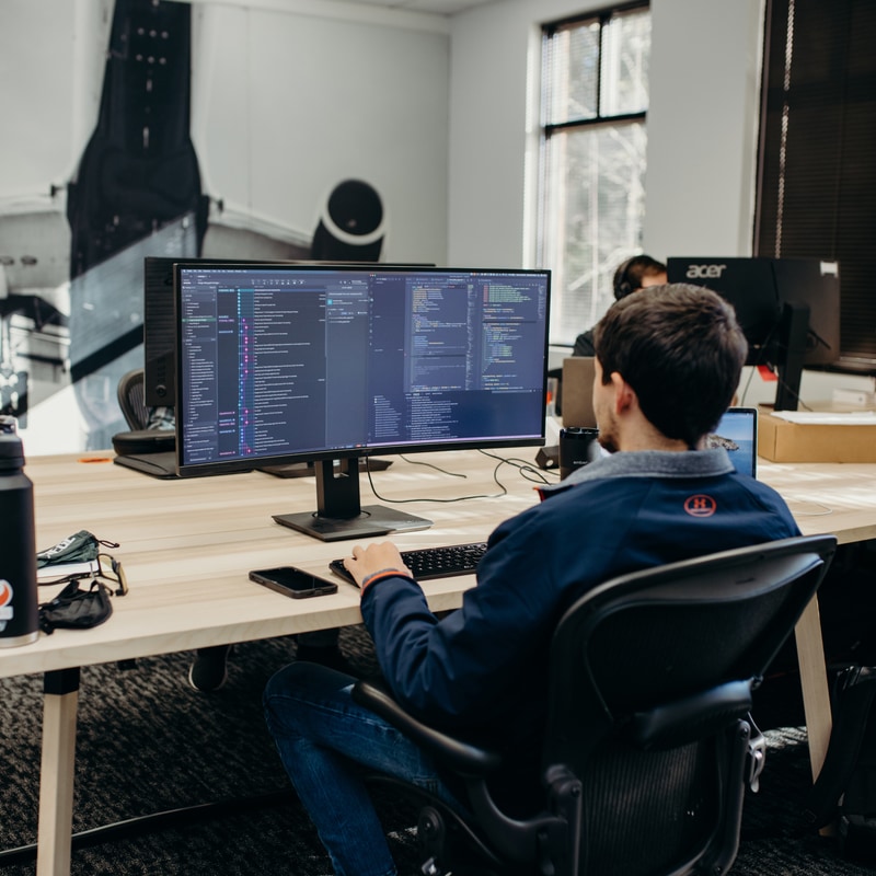 Engineer working on a project